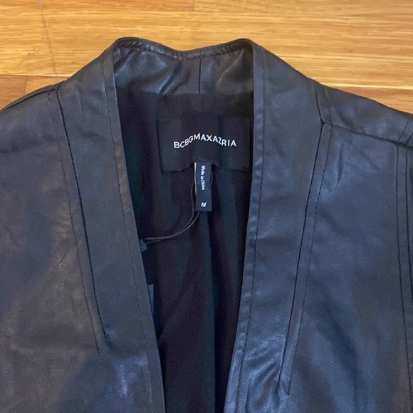 NWT BCBGMaxAzria Women’s Black Leather Jacket Size M - Picture 5 of 10